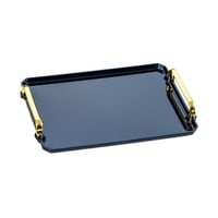 Bothyi - Bandeja Para Servir, Rectangular, Moderno, Almacenamiento De Cosméticos Para Escritorio, Mesa De Centro, Hotel, M, Negro