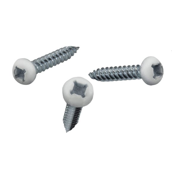 Tornillos RecPro 2,5 cm Blanco 100 piezas #8 Cabeza de Plato