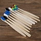 thumbnail image 1 of 10pcs Eco Friendly Adults Bamboo Toothbrush Medium Hard Bristles Biodegradable Oral Health Care multi-color Toothbrushes set, 1 of 3