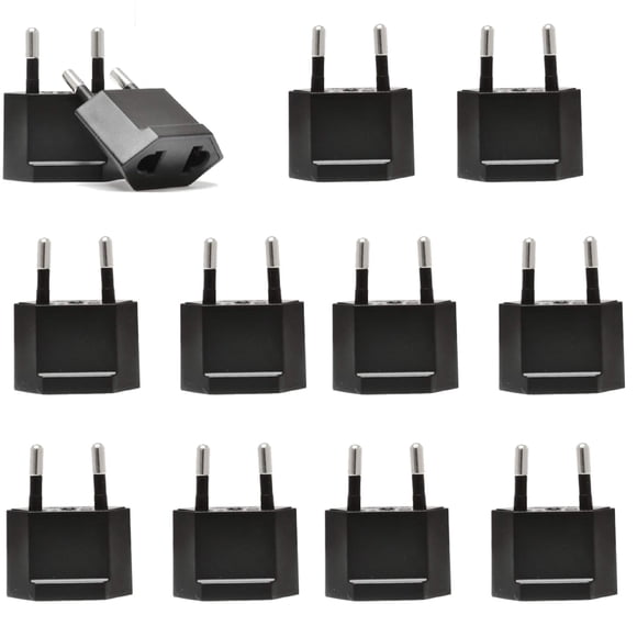 Adaptador De Enchufe Tipo C De (ee Uu Canadá) A Europa Paquete De 12