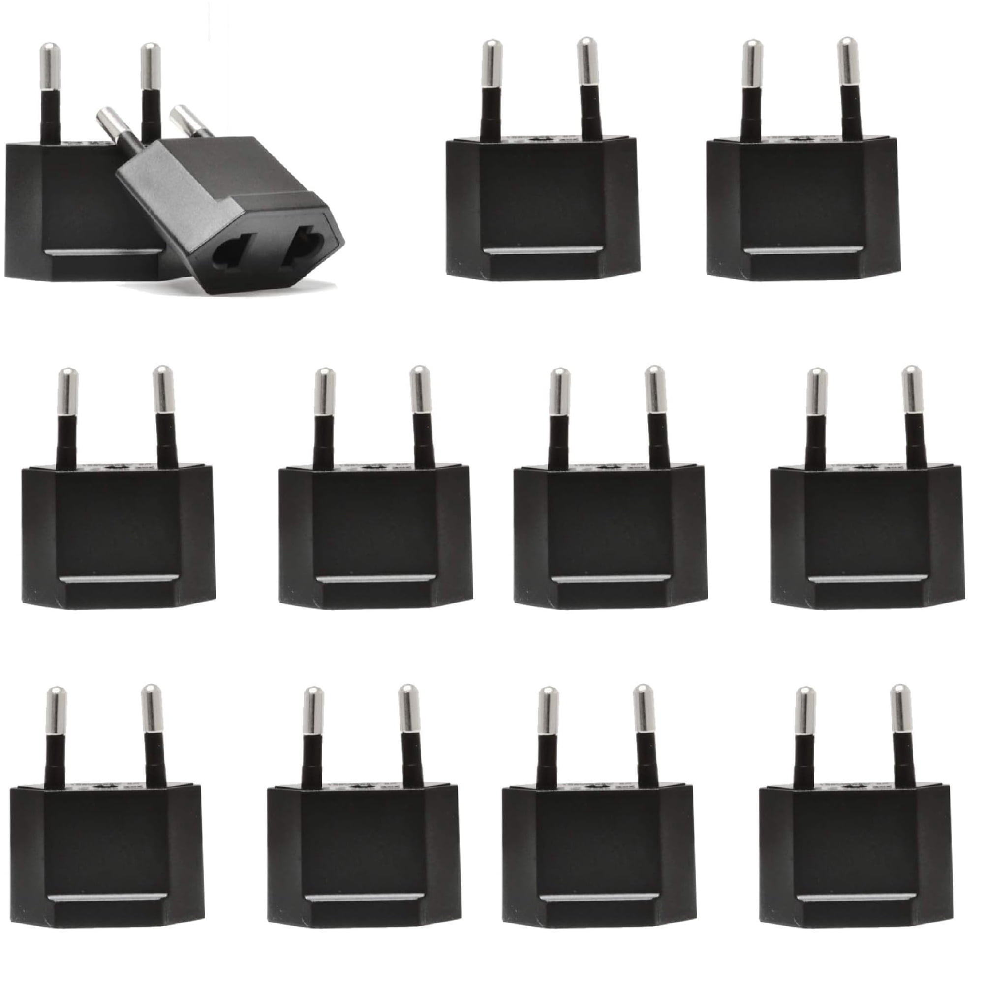 Adaptador De Enchufe Tipo C De Ceptics (ee. Uu., Canadá) A Europa, Paquete De 12