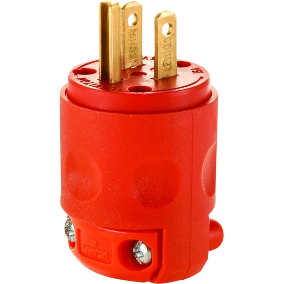 Enchufe de puesta a tierra Leviton 515PV-OR 15A 125V naranja