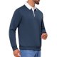 thumbnail image 5 of INSPIRE CHIC Polo Sudadera de Hombre con Cuello Contrastado y Mangas Largas M Azul Oscuro, 5 of 6