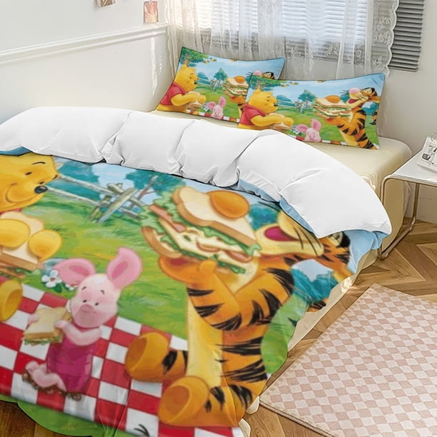 Winnie The Pooh 3-Piece Twin Bed Set - Includes 1 Single Comforter And 2 Pillowcases Bedding - Fade Resistant Microfiber - Winnie The Pooh