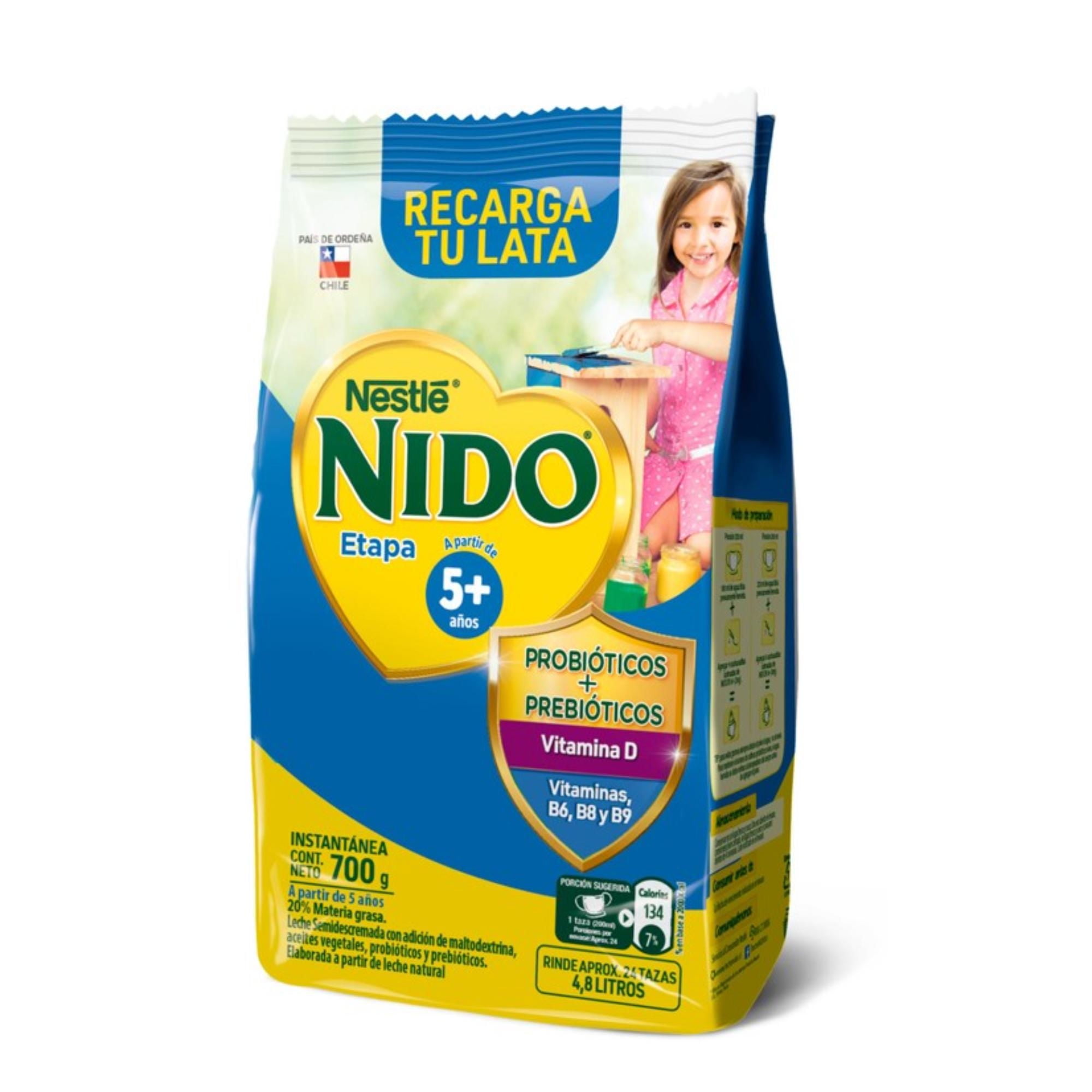 Leche En Polvo Semidescremada Etapa 5+ Bolsa 700 g Nido