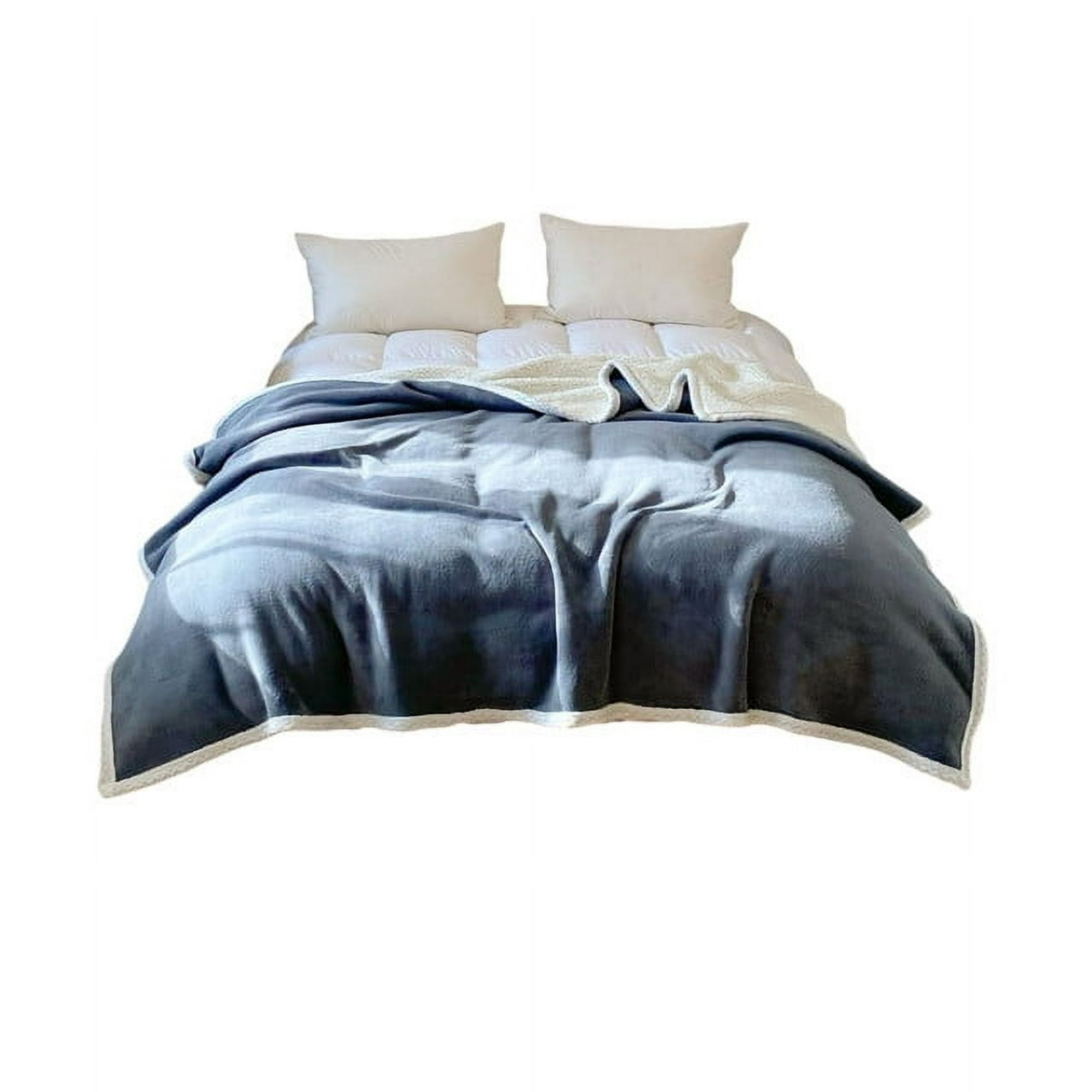 Todo Para El Hogar - Frazada Otoño Invierno Con Chiporro 2 Plaza Color Gris