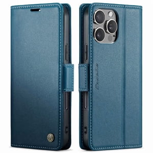 Caseme Tipo Cartera Iphone 16 Pro Max Con Cierre Magnético, Rfid, Tarjetero, Soporte, Carga Inalámbrica