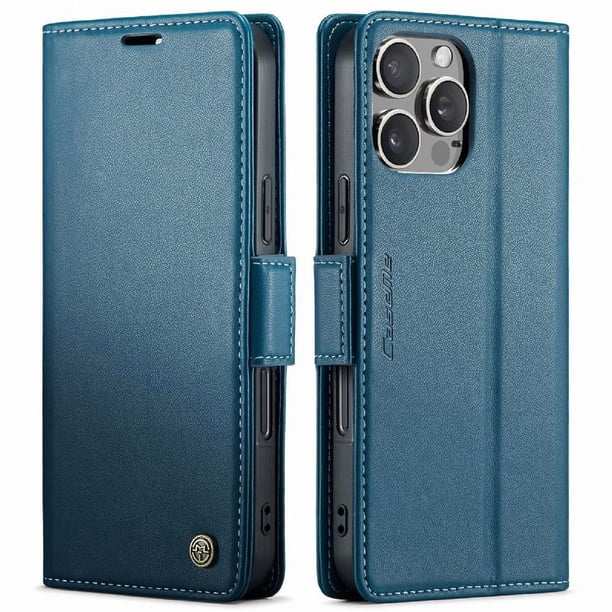CaseMe tipo cartera iPhone 16 Pro Max con cierre magnético, RFID, tarjetero, soporte, carga inalámbrica