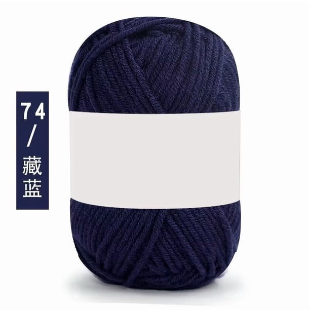 Xiao Hua Hilo de ganchillo azul marino, 2 ovillos de 25 gramos cada uno. Hilo suave hecho a mano, ideal para principiantes y adultos. Perfecto para tejer suéteres y fundas de almohada decorativas.
