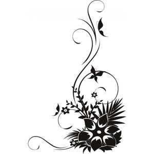 Rienda Libre Graphics - Decomural Butterflies And Flowers Swirl Corner Ws-18194