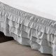 thumbnail image 2 of suxuMhao Faldón de Cama de 4 Capas, Faldón de Cama con Volantes Elástico Faldón de Cama Envolvente, Tamaño Queen 59 X 78+18 Pulgadas, Faldón de Cama Gris Claro Queen, Volante Antipolvo de Cama de, 2 of 3