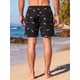 thumbnail image 3 of INSPIRE CHIC Pantalones Cortos de Natación Hawaianos para Hombre con Cintura Elástica y Cordón, Forro Estampado, Talla S, Negro, 3 of 5