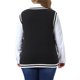 thumbnail image 3 of Chaleco de Suéter de Talla Grande para Mujer Agnes Orinda, Tejido de Punto, Cuello en V, Sin Mangas, Estilo Preppy, Casual, Pulóver, Talla 4X, Negro, 3 of 6