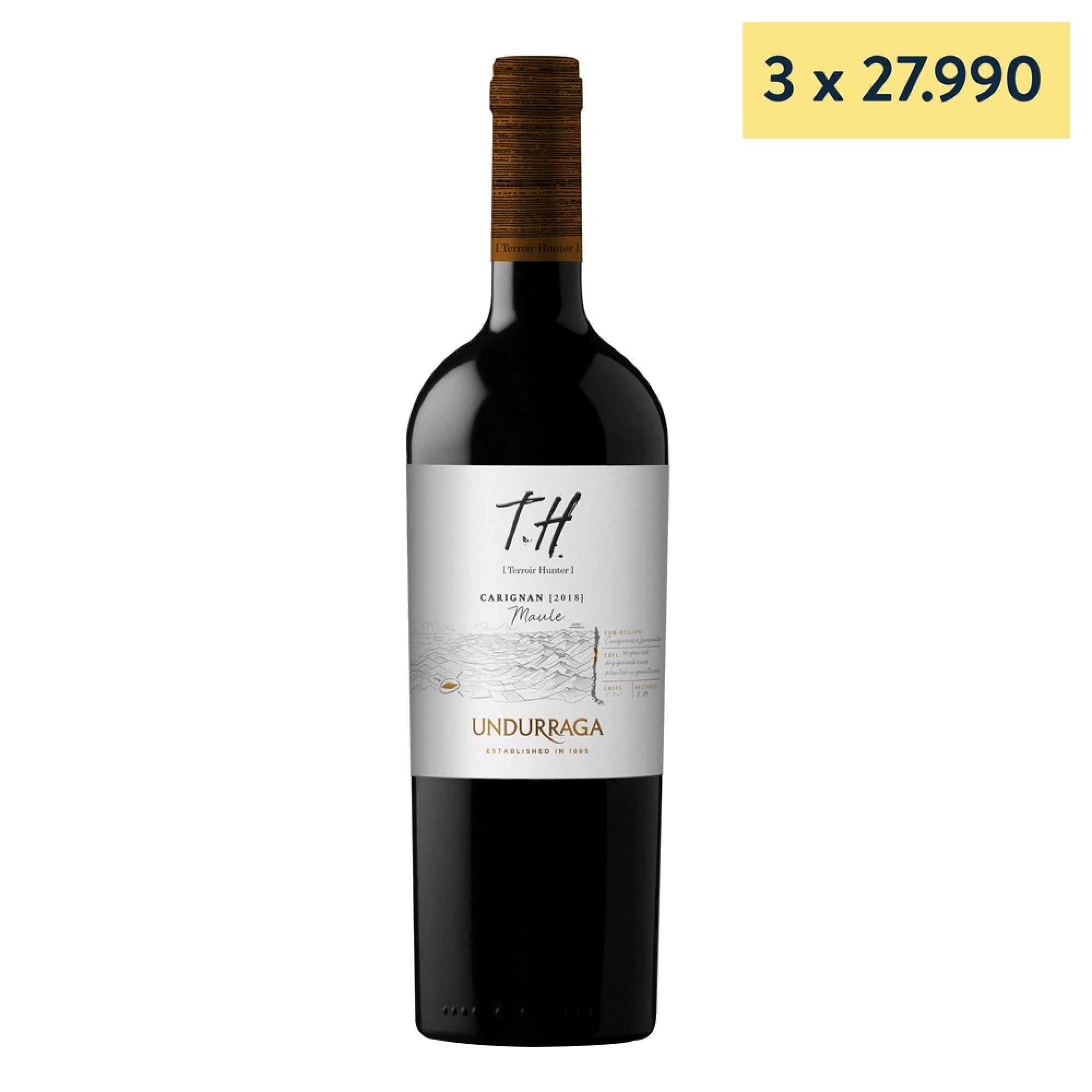 Vino Tinto Th Carignan 13° Botella 750 ml Undurraga