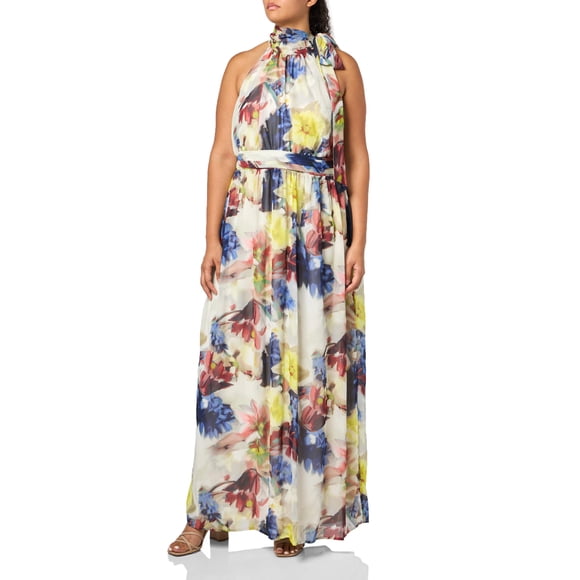 Anne Klein Vestido Maxi con Cuello Halter y Lazo
