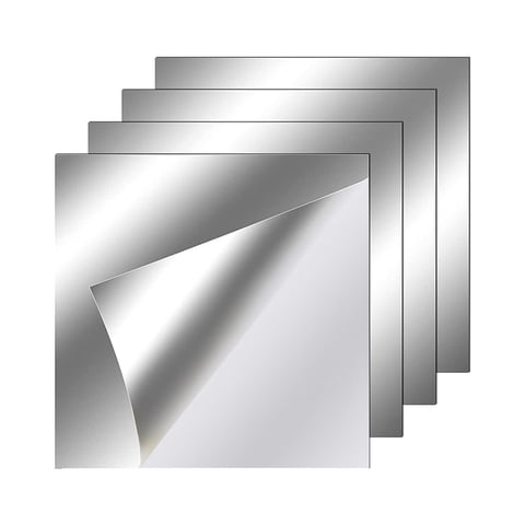 Bothyi - 4 Piezas De Azulejos De Espejo De Pared, Pegatina De Pared De Espejo Para Puerta, Decoración De Pared De Baño, 10Cm X 10Cm