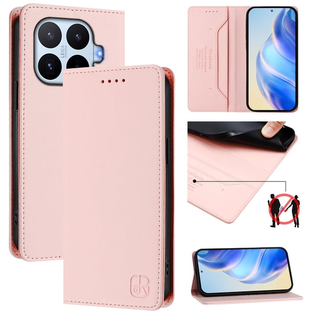 Funda Billetera con Soporte para Xiaomi 17T Bloqueo RFID Plegable Rosa
