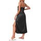 thumbnail image 3 of Camison de Satén para Mujer INSPIRE CHIC con Ribete de Encaje, Tirantes Finos, Vestido de Dormir Maxi con Abertura Lateral S Negro, 3 of 6