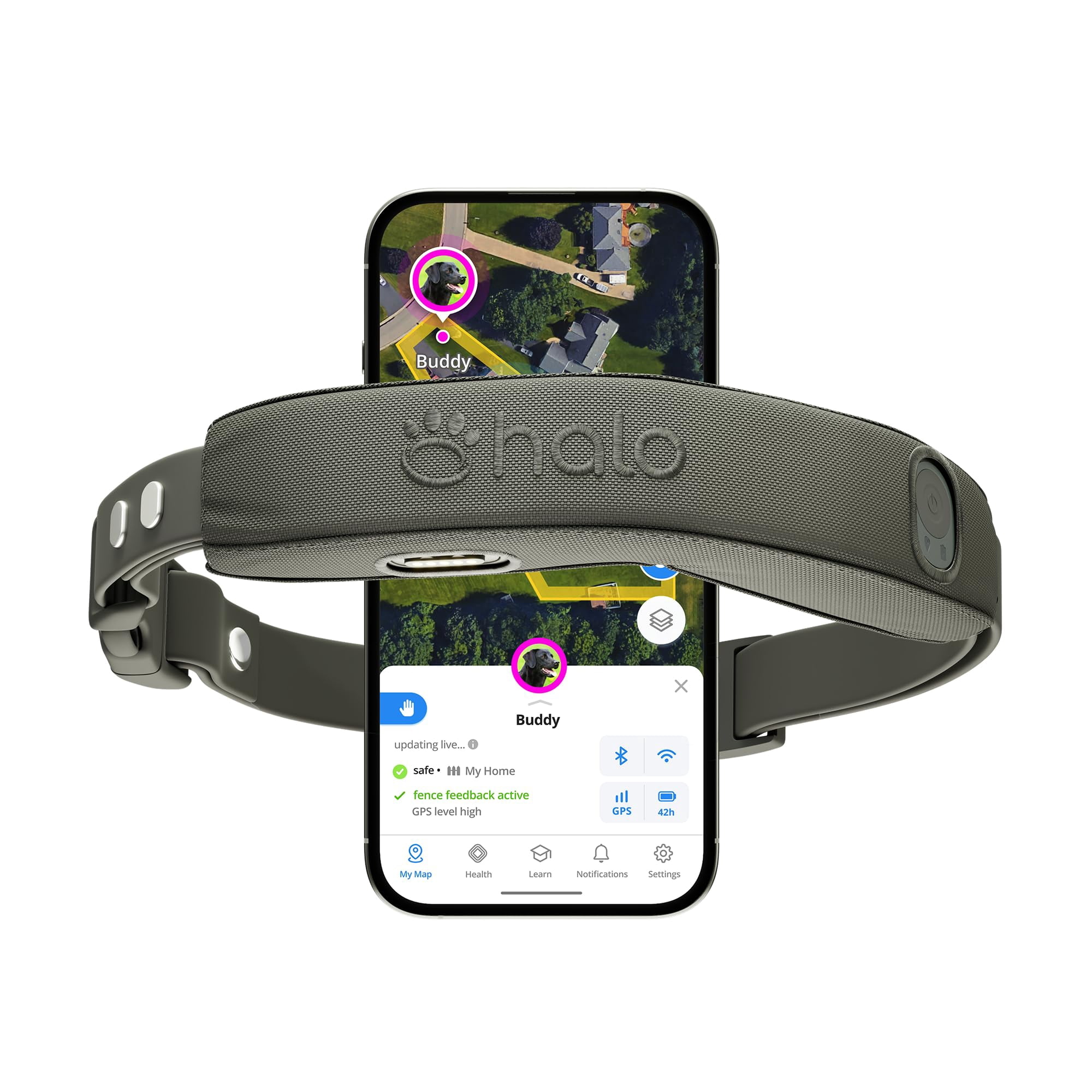Valla Inalámbrica Para Perros Y Collar Gps Para Perros Halo Collar 5 Graphite