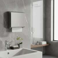 Genérico - Dispensador De Papel Interfoliado Acero Diseño Liso Corto