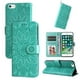 thumbnail image 1 of Funda tipo cartera FOXDOCK para iPhone 6/6s , diseño girasol en relieve, cuero PU, cierre magnético, soporte y tarjetero, 1 of 5