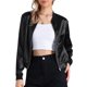 thumbnail image 1 of INSPIRE CHIC Chaqueta Bomber para Mujer Ajuste Delgado Ligera con Cremallera Negra Talla L, 1 of 6