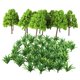 thumbnail image 3 of 70x verde hierba de árbol de plástico modelo de tren ferroviario dise?o paisaje decoración, 3 of 5
