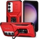 thumbnail image 1 of Funda Armada para Samsung Galaxy S23 con Tapa Deslizante y Soporte Magnético Giratorio Rojo, 1 of 5