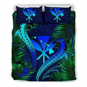 Milsleep - Juego De Cama Hawaii Shark Polynesian Tropical - Azul
