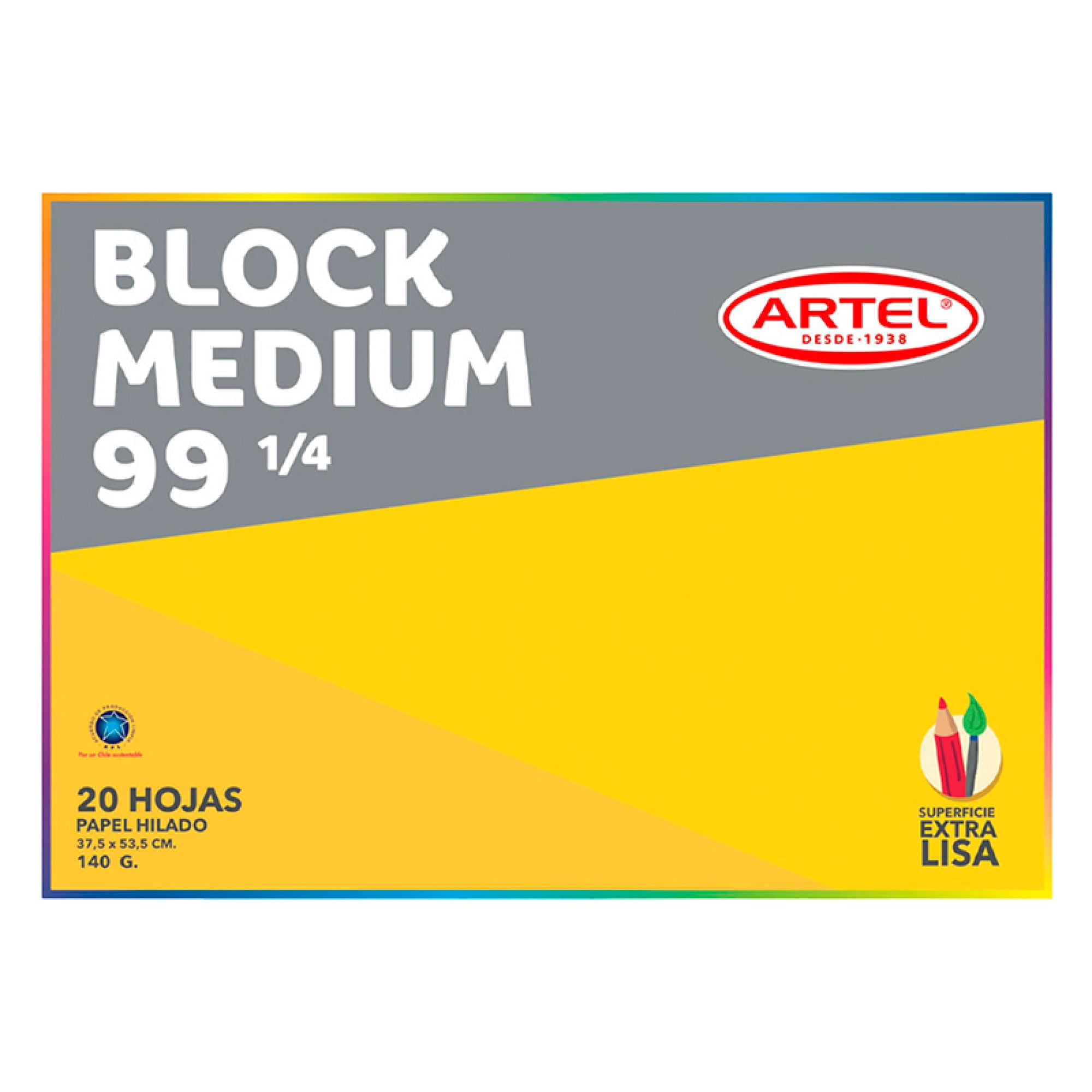 Block Medium 99 1/4 20 Hojas Display 1 Un Artel
