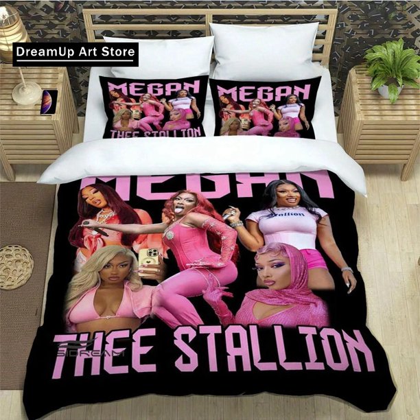 Rapper Megan Thee Stallion Bedding Sets exquisite supplies set duvet cover bed comforter set bedding set luxury birthday gifts