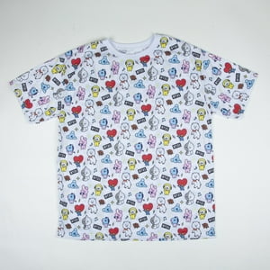 Polera Mujer Full Figuras Blanco Bt21