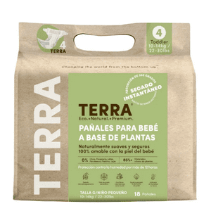Terra - Pañales Biodegradables Talla G 18 Un