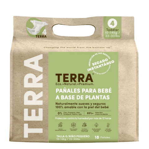 Terra - Pañales Biodegradables Talla G 18 Un