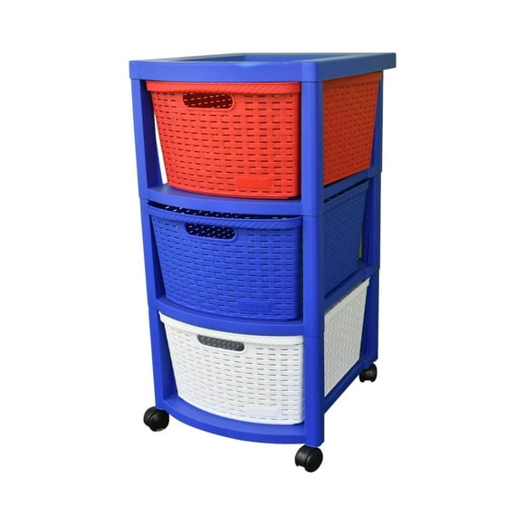Cajonera Plástico Niños Tricolor 3 Cajones 39x33x66cm Multicolor Tamaño Único
