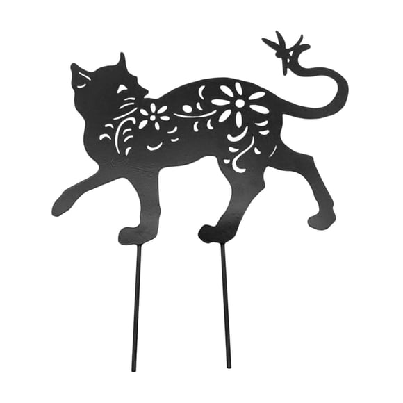 Estatua De Jardín De Gato, Escultura De Estaca, Animal Decorativo Para Césped, Balcón, Estilo Al Aire Libre C