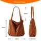 thumbnail image 2 of Bolso de mano de pana para mujer, informal, con cremallera, de gran capacidad y bolsillos., 2 of 7