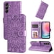thumbnail image 5 of Funda tipo cartera FOXDOCK para Samsung Galaxy A25 5G , diseño girasol en relieve, cuero PU, cierre magnético, soporte y tarjetero, 5 of 5