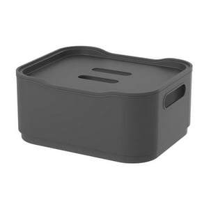 Coza - Caja Organizadora Con Tapa Fit Pequeña 1,75L Gris Gris