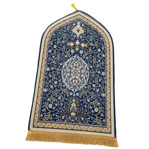 Magideal - Alfombra De Oración Portátil, Alfombras Para El Suelo, 65 Cm X 110 Cm, Manta Coleccionable Para Bar, Fiesta, Dormitorio, Viajes, Regalos De Vacaciones Azul