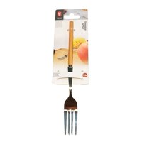 Genérico - Tenedor Servir, Acero Inoxidable, Mango Madera 19.6Cm