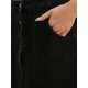 thumbnail image 5 of INSPIRE CHIC Falda de Mujer Regreso a Clases Denim con Botones al Frente Abertura Alta en la Cintura Línea A Bolsillos Midi Falda de Mezclilla L Negro, 5 of 6