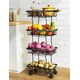 thumbnail image 1 of Carrito utilitario rodante Fruit Basket SAYZH de 4 niveles, metal negro, 1 of 9