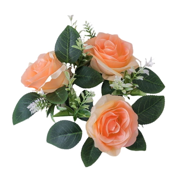 Velas De Rosas Artificiales Aros Redondas 23cm Para Centros De Mesa Ventana Amarillo Frio