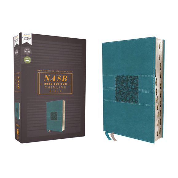 Biblia HarperCollins NASB 2020 Thinline con cubierta Leathersoft verde azulado