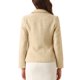 thumbnail image 3 of Blazer de Tweed para Mujer con Solapa de Muesca, Manga Larga, Otoño Invierno, Chaqueta Elegante de Negocios Casual L Albaricoque, 3 of 6
