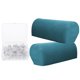 thumbnail image 5 of 1 par de fundas de reposabrazos de sofá de franela con pasadores de falda de cama de 100 piezas Cyan, 5 of 5
