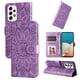 thumbnail image 1 of Funda tipo cartera FOXDOCK para Samsung Galaxy A53 5G , diseño girasol en relieve, cuero PU, cierre magnético, soporte y tarjetero, 1 of 5