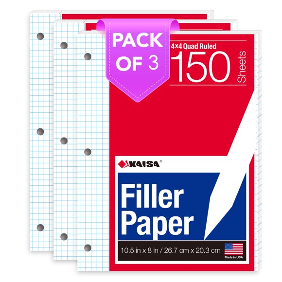 Papel de Relleno KAISA 8×10,5 – Pack de 3 (cuadrícula 4×4)