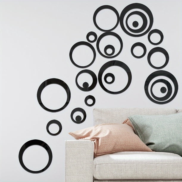 24pcs, Round Mirror Wall Sticker, Removable Self-adhesive Mirror Sticker, Plastic Wall Sticker, Wall Art Sticker, Home Decor Bedroom Accessories Room Decoration